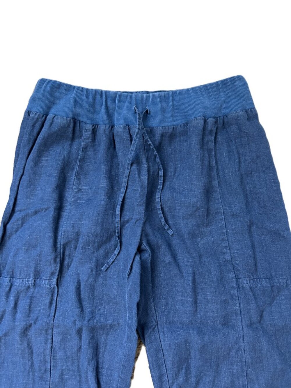 Pure Amici Linen Cropped Pants Navy XS - Picture 2 of 4